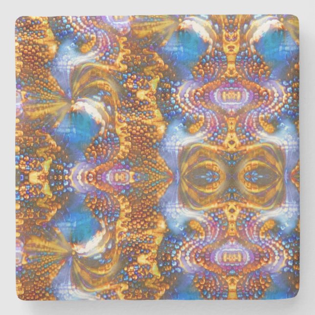 Blue Gold Stone Coaster (Front)