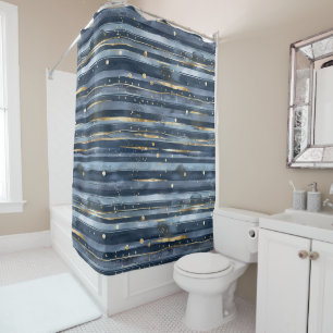 Blue Gold Stripes Dots