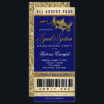 Blue Gold Sweet 16 Masquerade Party Ticket Invitation<br><div class="desc">Blue and gold sweet sixteen masquerade party invitation with beautiful gold masquerade mask on a royal blue and gold glitter background. This elegant royal blue and gold sweet 16 masquerade party invitation is easily customized with your event details in the font style of your choice. You can also change the...</div>