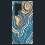 Blue & Gold Swirls Waves S22 Ultra Case<br><div class="desc">Samsung s22 ultra case with blue and Gold swirls and waves.</div>