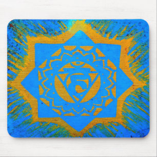 blue gold tantric symbol mouse pad