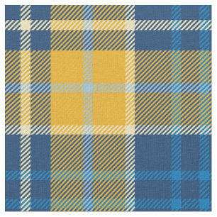 Blue & Gold Tartan Fabric