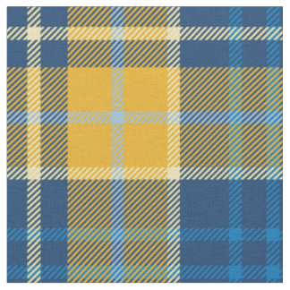 Blue & Gold Tartan Fabric
