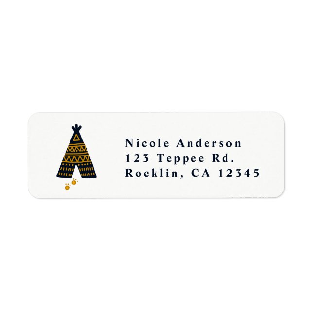 Blue & Gold Tepee Modern Birthday Party (Front)