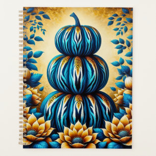 Blue & Gold Tiger Stripe Pumpkin  Planner