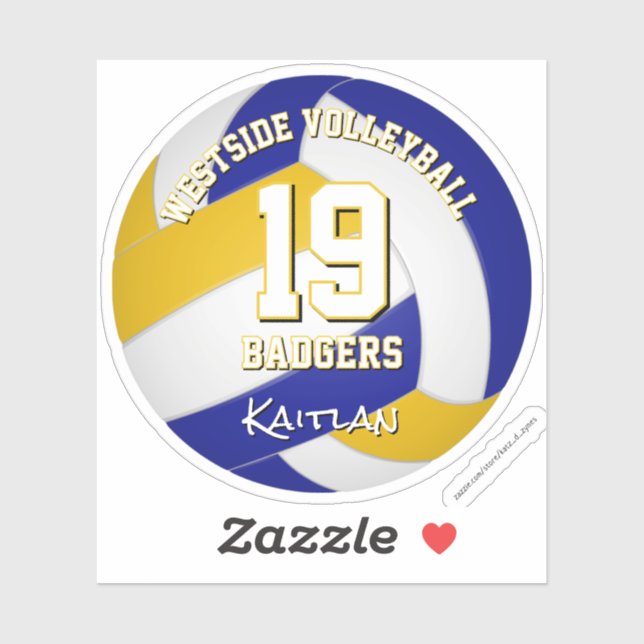 blue gold volleyball club colours athlete name  (Sheet)