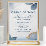 Blue Gold Watercolor Botanical Leaves Business Flyer<br><div class="desc">Blue Gold Watercolor Botanical Leaves Business Flyer. Perfect for a beauty salon,  hair stylist,  makeup artist,  or cosmetologist.</div>