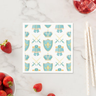 Blue & Gold Watercolour Little Prince Birthday Napkin