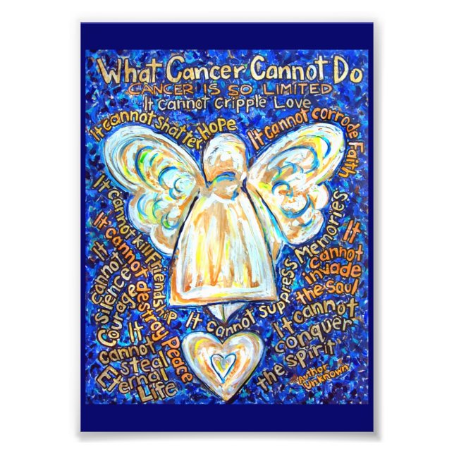 Blue & Gold What Cancer Cannot Do Photo Print (Front)