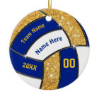 Blue Gold White, Personalized Volleyball Ornaments