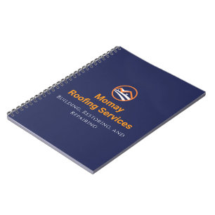 Blue Gold White Roofing Contractor Notebook