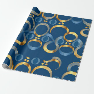 Blue Gold Wrapping Paper