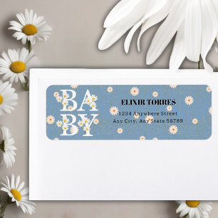 Blue Golden Daisy Glitter Glow Baby Shower