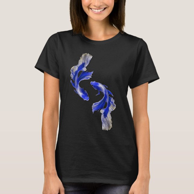 Blue golden Guppy fish Fancy Guppies Thai fighting T-Shirt (Front)