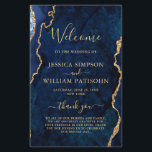 Blue Golden Marble Agate Wedding Ceremony Program<br><div class="desc">For further customization,  please click the "customize further" link and use our design tool to modify this template. If you prefer Thicker papers / Matte Finish,  you may consider to choose the Matte Paper Type. 
 If you need help or matching items,  please contact me.</div>