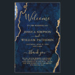 Blue Golden Marble Agate Wedding Ceremony Program<br><div class="desc">For further customization,  please click the "customize further" link and use our design tool to modify this template. If you prefer Thicker papers / Matte Finish,  you may consider to choose the Matte Paper Type. 
 If you need help or matching items,  please contact me.</div>