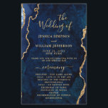 Blue Golden Marble Agate Wedding Ceremony Program<br><div class="desc">For further customization,  please click the "customize further" link and use our design tool to modify this template. If you prefer Thicker papers / Matte Finish,  you may consider to choose the Matte Paper Type. 
 If you need help or matching items,  please contact me.</div>