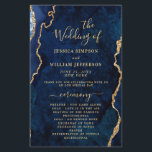 Blue Golden Marble Agate Wedding Ceremony Program<br><div class="desc">For further customization,  please click the "customize further" link and use our design tool to modify this template. If you prefer Thicker papers / Matte Finish,  you may consider to choose the Matte Paper Type. 
 If you need help or matching items,  please contact me.</div>