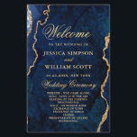 Blue Golden Marble Agate Wedding Ceremony Program<br><div class="desc">For further customization,  please click the "customize further" link and use our design tool to modify this template. If you prefer Thicker papers / Matte Finish,  you may consider to choose the Matte Paper Type. 
 If you need help or matching items,  please contact me.</div>