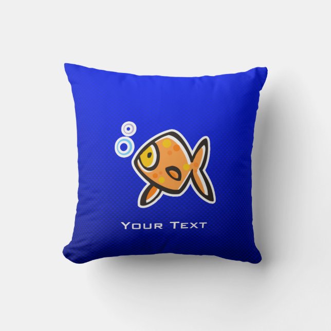 Blue Goldfish Throw Pillow (Front)