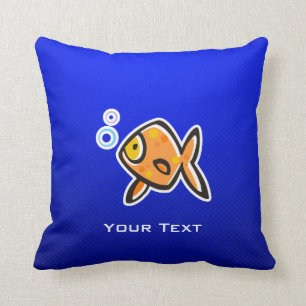 Blue Goldfish Throw Pillow