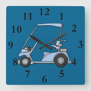 blue golf cart clock