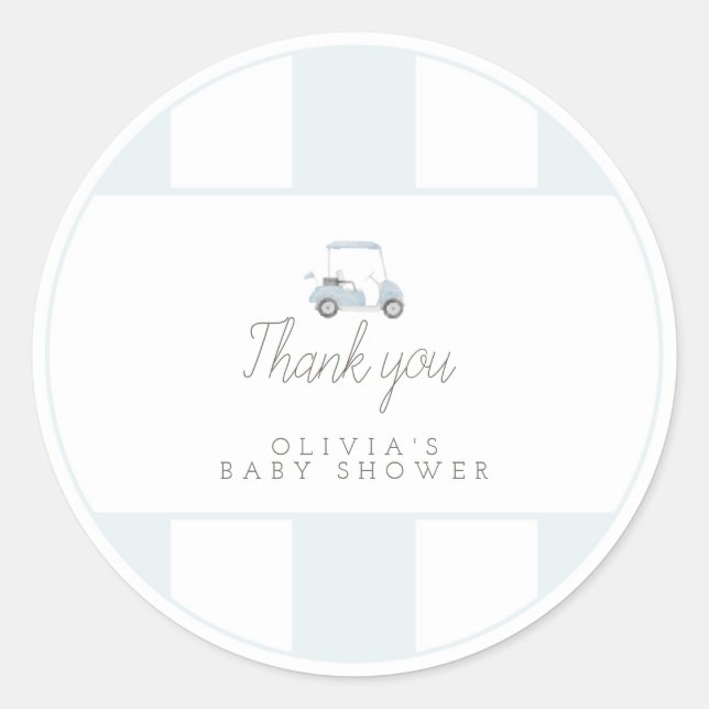 Blue golf cart gift sticker (Front)