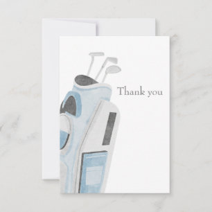 Blue golf club thank you card