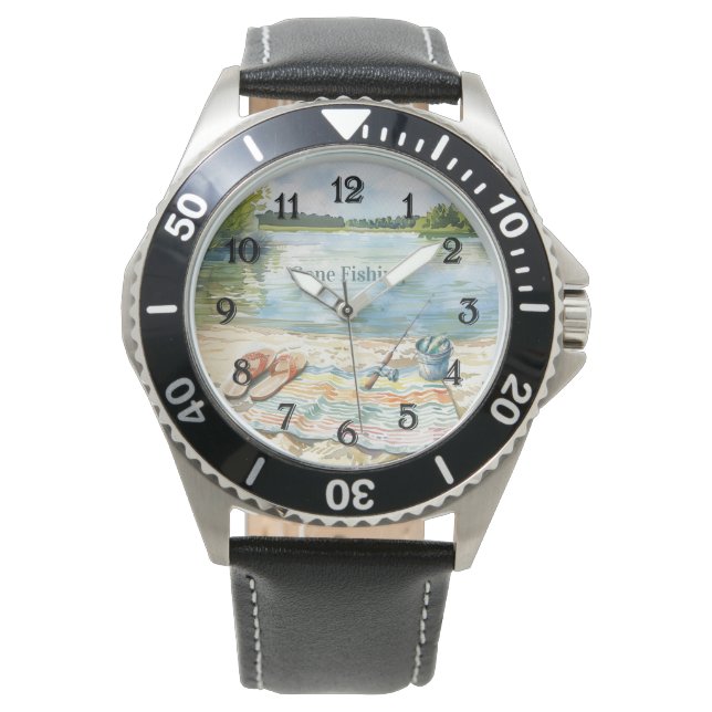 Blue Gone Fishing Bucket Lake Watch (Front)