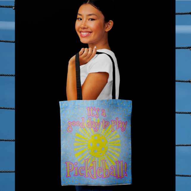Blue Good Day To Play Pickleball  Tote Bag (It's a good day to play pickleball!)