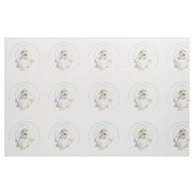 Blue Goodnight Westie Fabric (Fat Quarter)