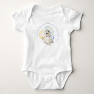 Blue Goodnight Westie with Candle Baby Bodysuit