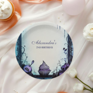 Blue Gothic 2nd Birthday Paper Plate