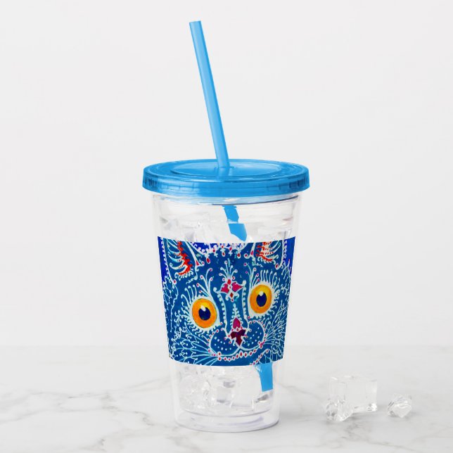 Blue Gothic Cat Acrylic Tumbler (Front Ice)