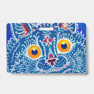 Blue Gothic Cat Badge