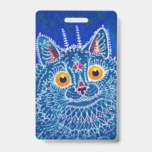 Blue Gothic Cat Badge (Front)