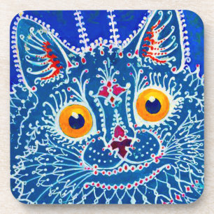 Blue Gothic Cat Coaster
