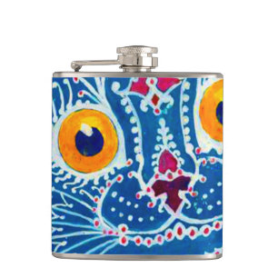 Blue Gothic Cat Hip Flask