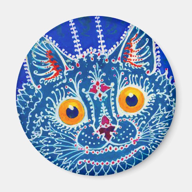 Blue Gothic Cat Magnet (Front)
