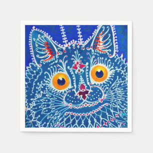 Blue Gothic Cat Napkin