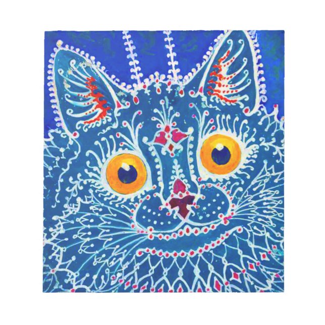 Blue Gothic Cat Notepad (Front)