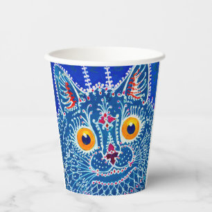 Blue Gothic Cat Paper Cups