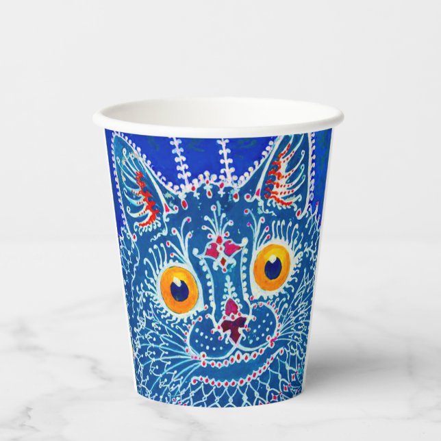 Blue Gothic Cat Paper Cups (Front)