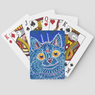 Blue Gothic Cat Playing Cards