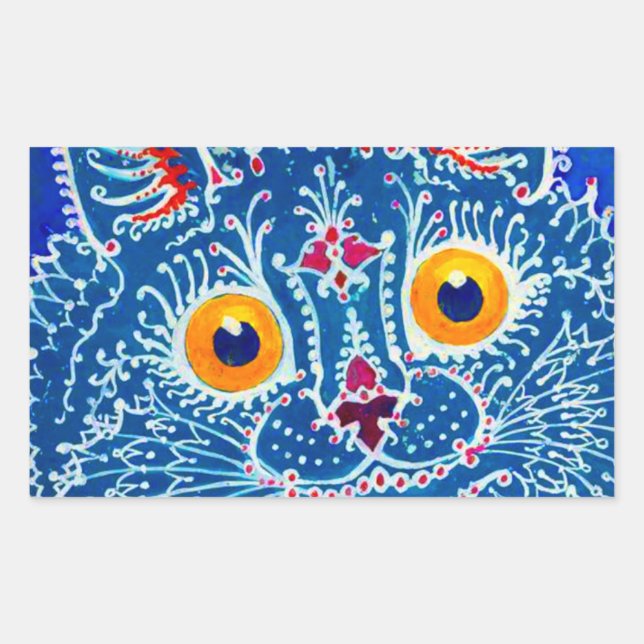 Blue Gothic Cat Sticker (Front)