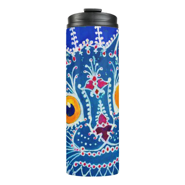 Blue Gothic Cat Thermal Tumbler (Front)