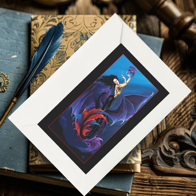 Blue Gothic Dragons Mermaid Fantasy Purple  Sticker (Creator Uploaded)