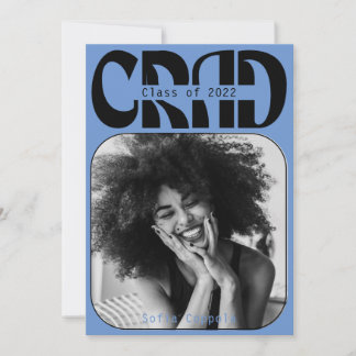 Blue Gothic modern Typography Graduation 2022 Invi Invitation