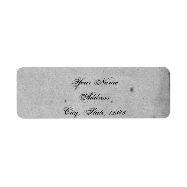 Blue Gothic Owl Posh Wedding Label (Front)