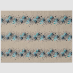Blue Gothic Spider Web Ephemera pattern Tissue Paper